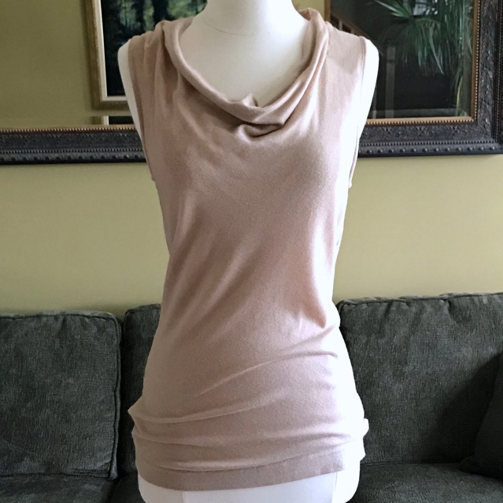 Ann Taylor Cowl neck sleeveless top - Sand